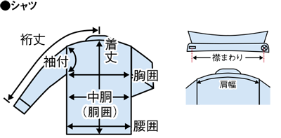 シャツのサイズ